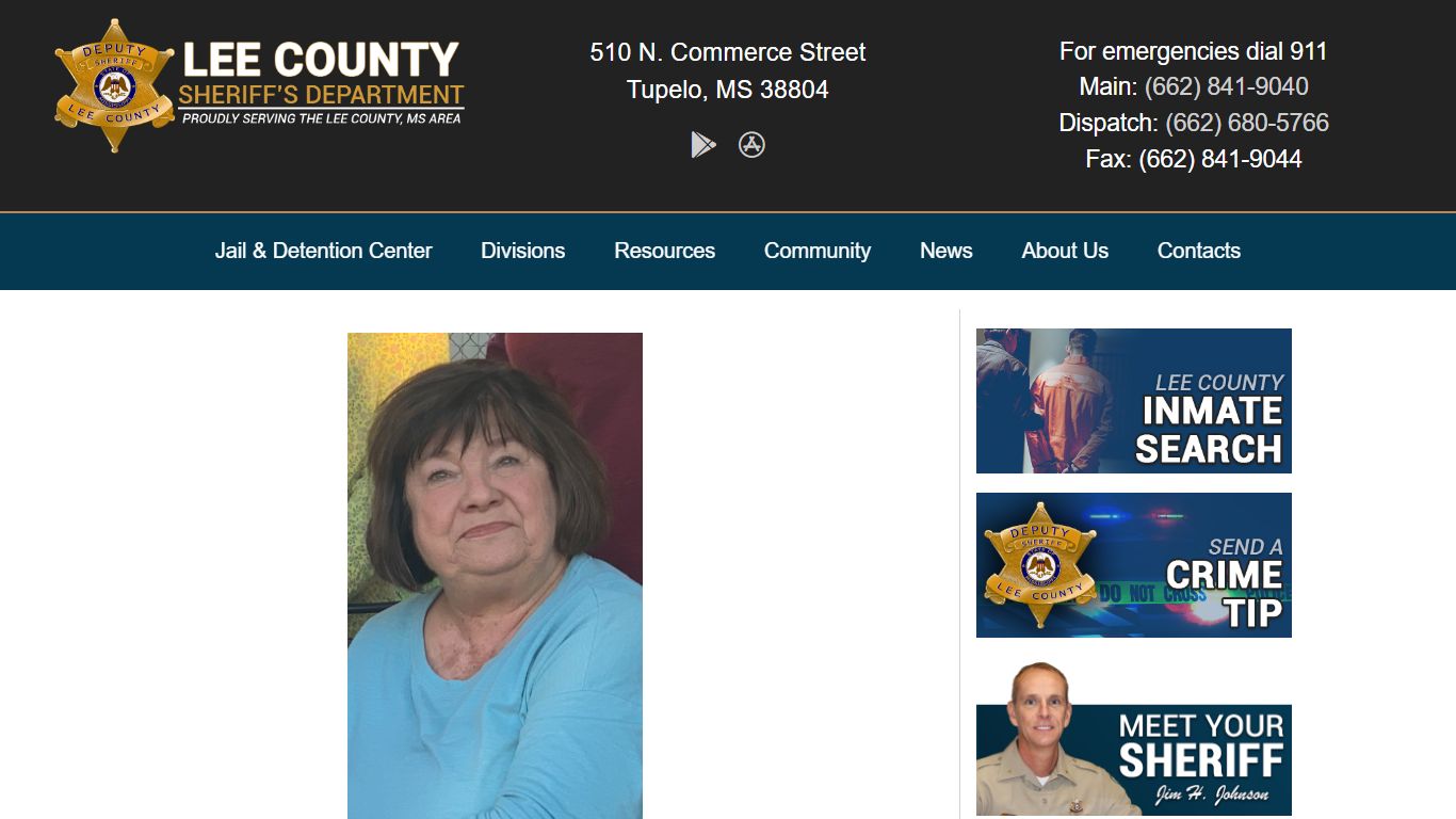 Sharon Jones - Lee County Sheriff's Department